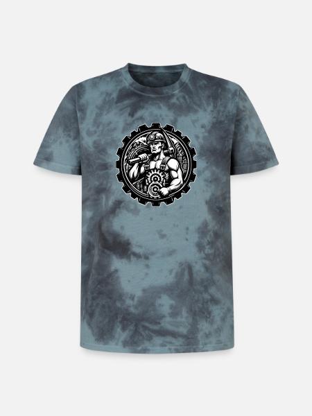 Miner Logo - Unisex Premium Tie-Dye T-Shirt - Black/Blue