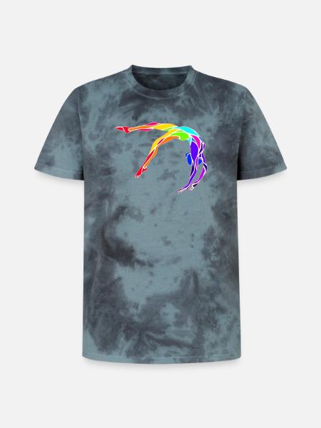 Gymnaste - T-shirt tie-dye premium unisexe - noir/bleu