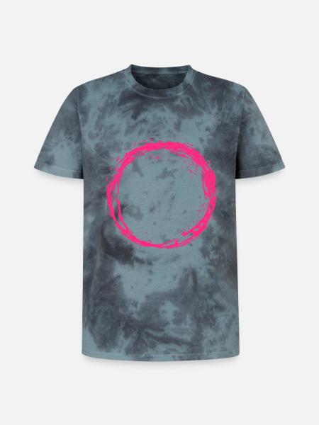 Circle pink - Unisex Premium Tie-Dye T-Shirt - Black/Blue
