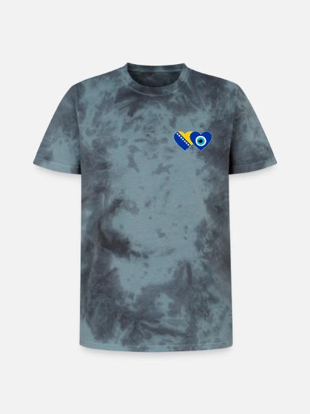 Bosnien Nazarperle Flagge - Unisex Premium Tie Dye T-Shirt - Schwarz/Blau