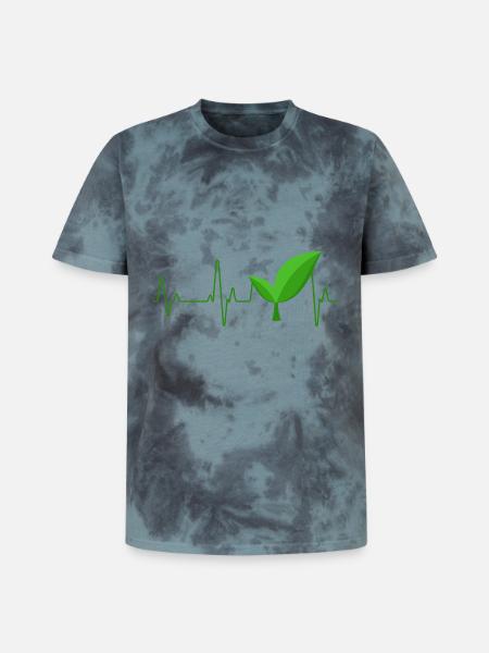 Vegan - Unisex Premium Tie Dye T-Shirt - Schwarz/Blau