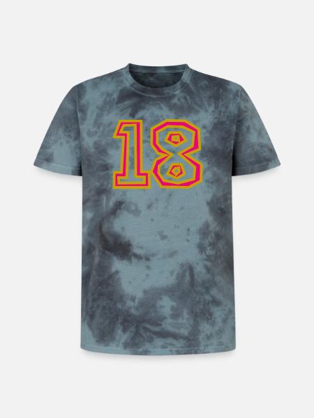 18 - Unisex Premium Tie Dye T-Shirt - Schwarz/Blau