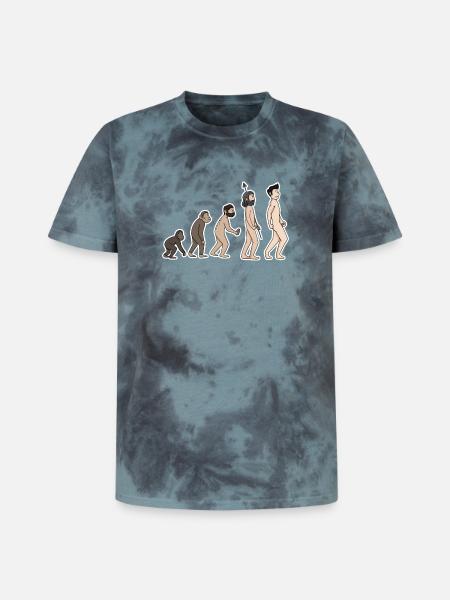 évolution - T-shirt tie-dye premium unisexe - noir/bleu