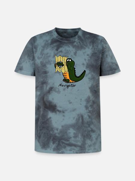 Navigator - Unisex Premium Tie-Dye T-Shirt - Black/Blue