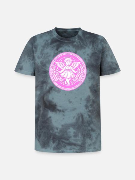 Schutzengel Logo - Unisex Premium Tie Dye T-Shirt - Schwarz/Blau