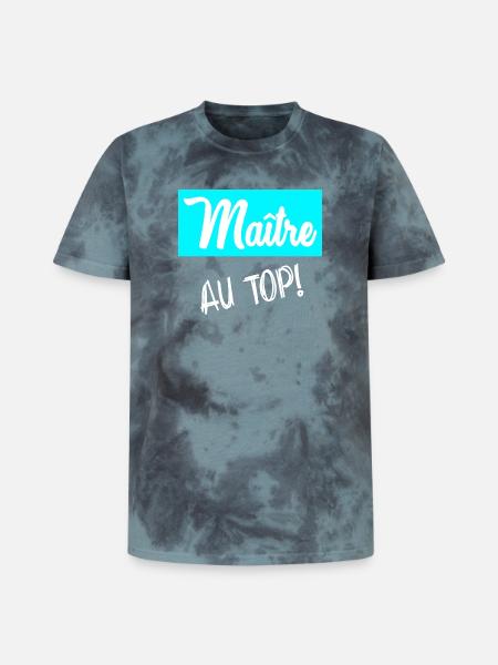 MAÎTRE. MAITRE - T-shirt tie-dye premium unisexe - noir/bleu