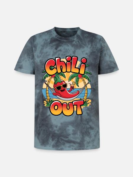 Chili Out - Unisex Premium Tie-Dye T-Shirt - Black/Blue