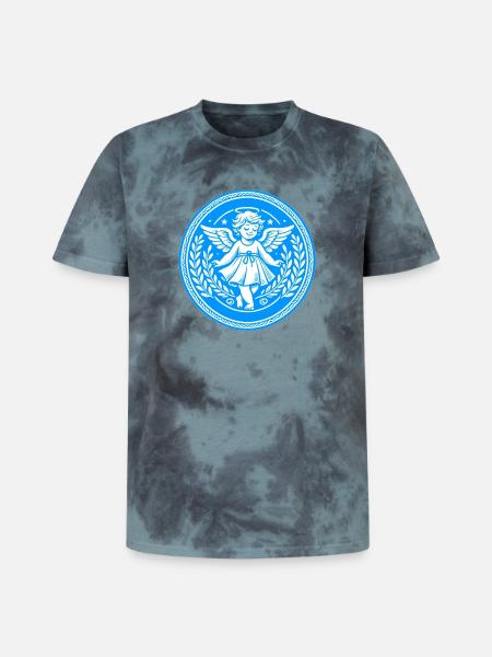 Guardian Angel Logo - Unisex Premium Tie-Dye T-Shirt - Black/Blue
