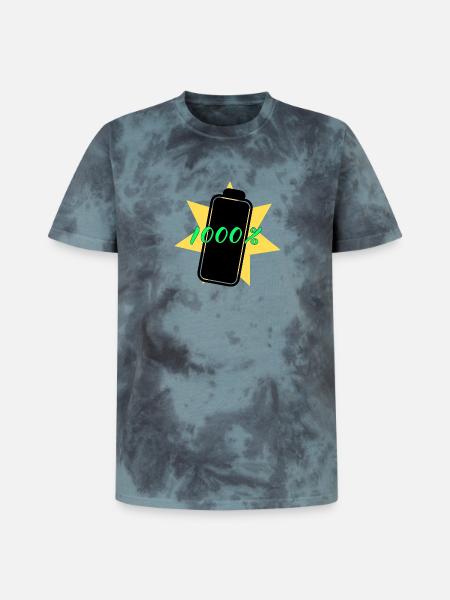 1000% energy - Unisex Premium Tie-Dye T-Shirt - Black/Blue
