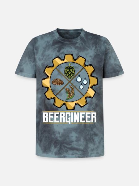Beergineer Brau-Gear Emblem - Unisex Premium Tie-Dye T-Shirt - Black/Blue
