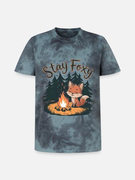 Bleib fuchsig - Unisex Premium Tie Dye T-Shirt - Schwarz/Blau