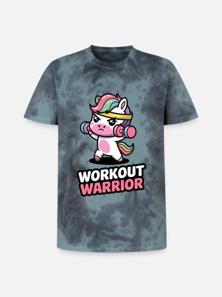 Workout Warrior - Unisex Premium Tie-Dye T-Shirt - Black/Blue