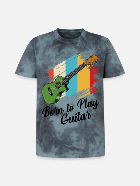 Gitarre - Unisex Premium Tie Dye T-Shirt - Schwarz/Blau