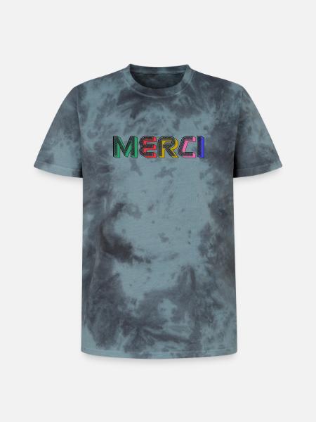 MERCI - T-shirt tie-dye premium unisexe - noir/bleu