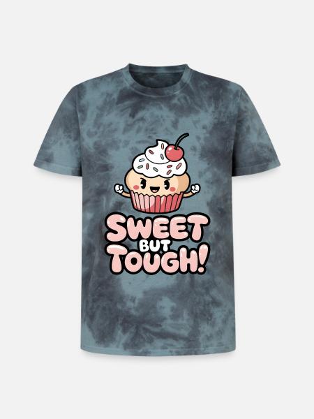 Sweet But Tough! - Unisex Premium Tie-Dye T-Shirt - Black/Blue