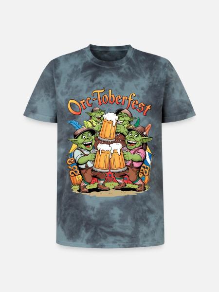 Orc-toberfest - T-shirt tie-dye premium unisexe - noir/bleu