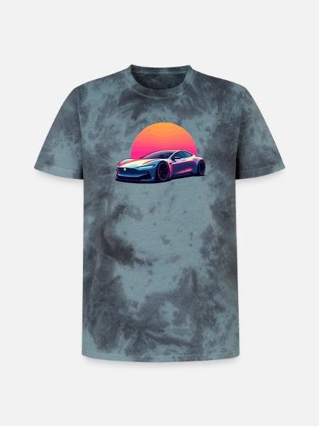 Electric Wave - Unisex Premium Tie-Dye T-Shirt - Black/Blue