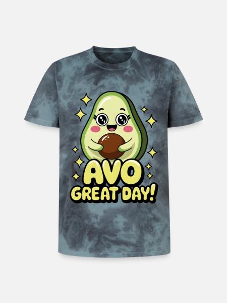 Avo Great Day! - Unisex Premium Tie-Dye T-Shirt - Black/Blue