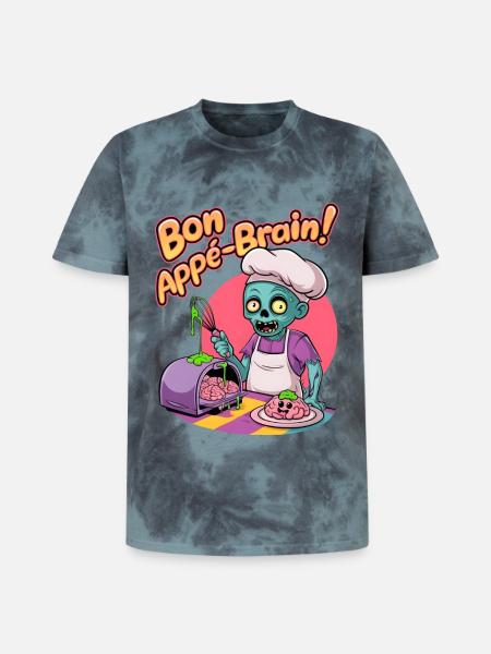 Bon Appé-brain! - Unisex Premium Tie-Dye T-Shirt - Black/Blue