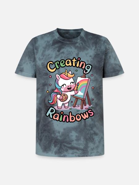 Creating Rainbows - Unisex Premium Tie-Dye T-Shirt - Black/Blue