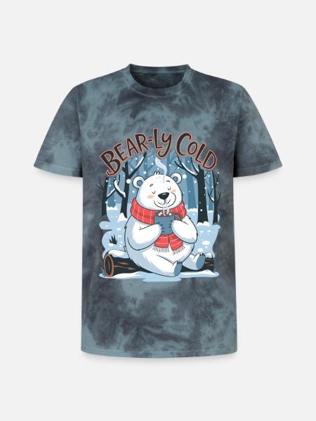 Bear-ly Cold - Unisex Premium Tie-Dye T-Shirt - Black/Blue