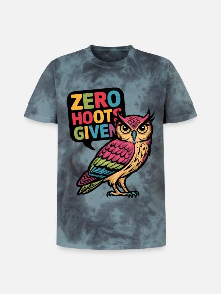 Zero Hoots Given - Unisex Premium Tie-Dye T-Shirt - Black/Blue