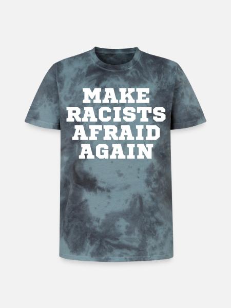 Racists scare again - Unisex Premium Tie-Dye T-Shirt - Black/Blue