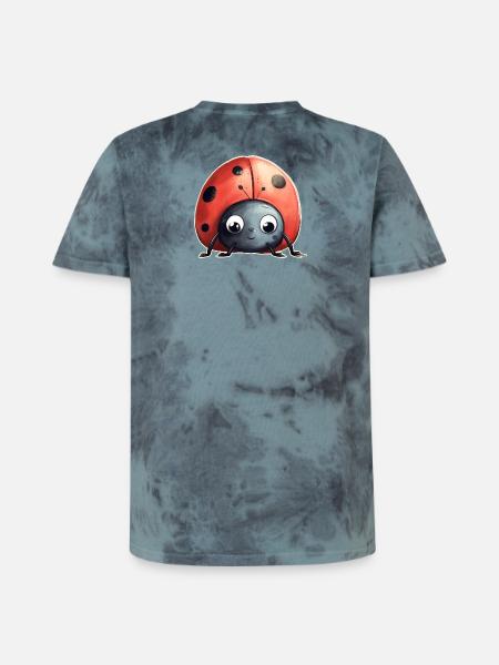 Marienkäfer - Unisex Premium Tie Dye T-Shirt - Schwarz/Blau