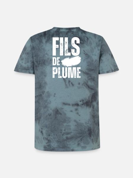Fils de Plume - T-shirt tie-dye premium unisexe - noir/bleu