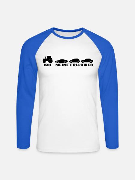 Ich meine Follower - Unisex Baseballshirt langarm - Weiß/Royalblau