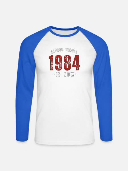GEORGE ORWELL 1984 - Unisex Long Sleeve Baseball T-Shirt - white/royal blue