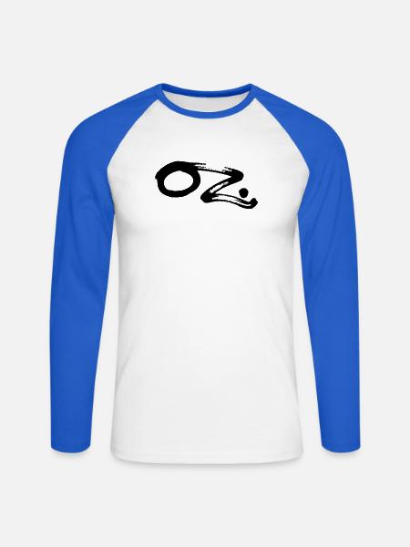 OZ - Unisex Baseballshirt langarm - Weiß/Royalblau