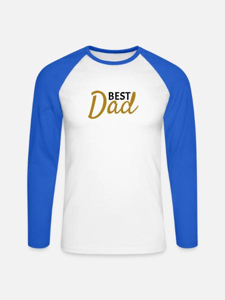 Best Dad - Unisex Baseballshirt langarm - Weiß/Royalblau