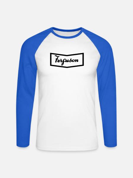 Ferguson TE20 hood logo - Unisex Long Sleeve Baseball T-Shirt - white/royal blue