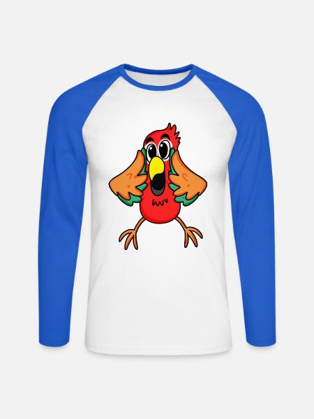 Parrot jungle - Unisex Long Sleeve Baseball T-Shirt - white/royal blue