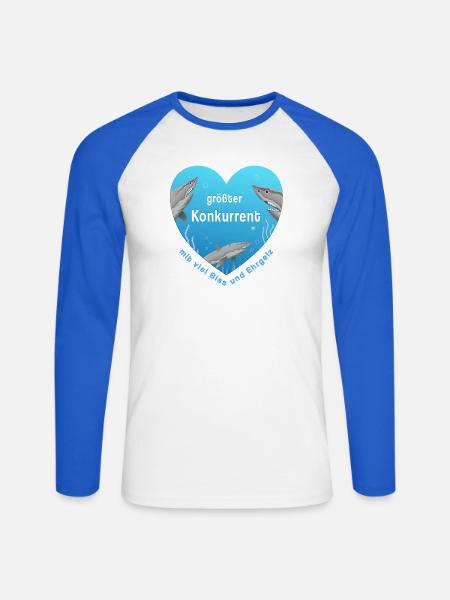 größter Konkurrent - Unisex Baseballshirt langarm - Weiß/Royalblau