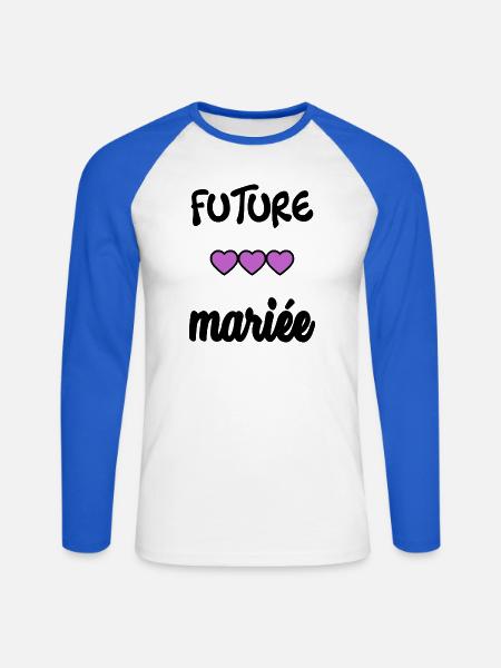 ZUKÜNFTIGE BRAUT - Unisex Baseballshirt langarm - Weiß/Royalblau