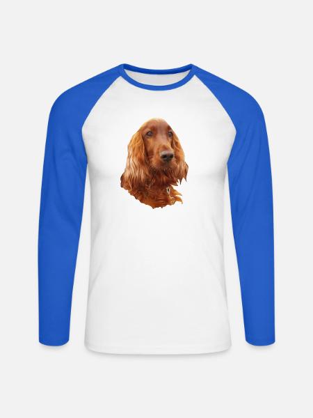 Irish Setter Red - Unisex Baseballshirt langarm - Weiß/Royalblau