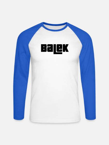 Balek - T-shirt baseball manches longues Homme - blanc/bleu royal