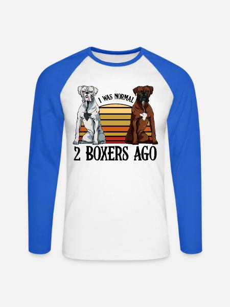 boxer - Unisex Long Sleeve Baseball T-Shirt - white/royal blue
