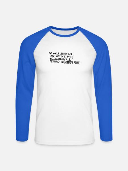 Basquiat - Unisex Baseballshirt langarm - Weiß/Royalblau