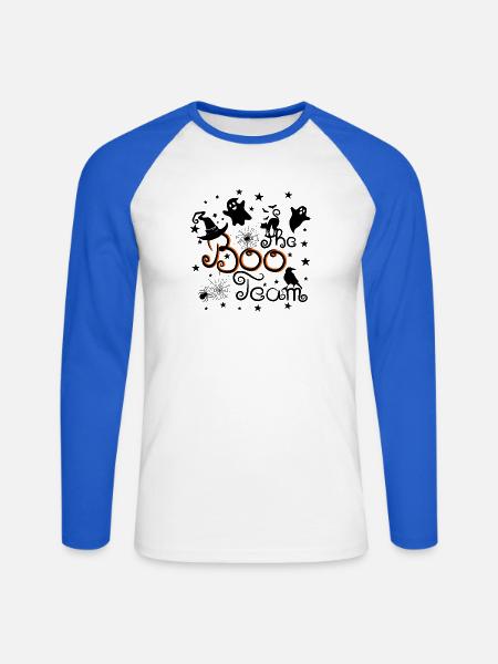 the Boo Team Halloween - Unisex Baseballshirt langarm - Weiß/Royalblau