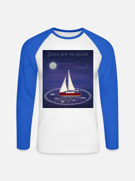 Sterne sind mein Wegweiser - Unisex Baseballshirt langarm - Weiß/Royalblau