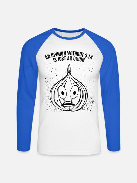 Math Pi onion - Unisex Long Sleeve Baseball T-Shirt - white/royal blue