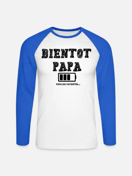 Bald Vater - Unisex Baseballshirt langarm - Weiß/Royalblau