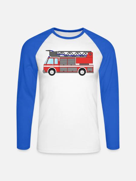 Fire engine Fire engine - Unisex Long Sleeve Baseball T-Shirt - white/royal blue