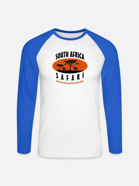 South Africa Safari - Unisex Baseballshirt langarm - Weiß/Royalblau