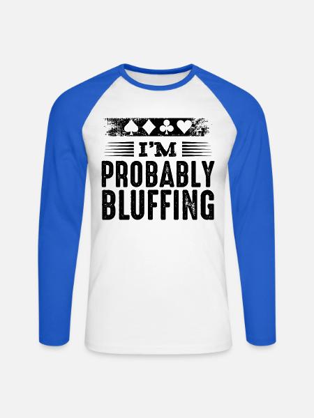 Poker - Unisex Long Sleeve Baseball T-Shirt - white/royal blue