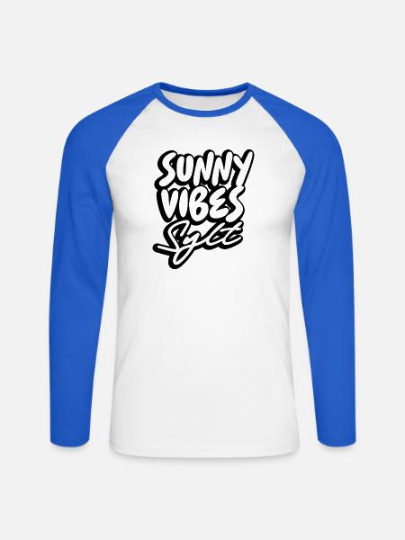 SUNNY VIBES SYLT - Unisex Long Sleeve Baseball T-Shirt - white/royal blue