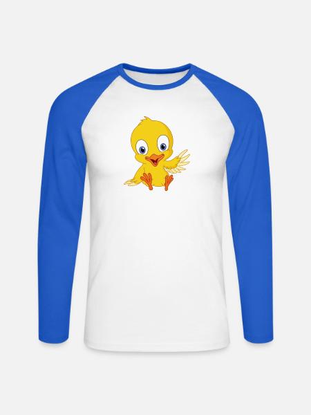 Cute chick - Unisex Long Sleeve Baseball T-Shirt - white/royal blue